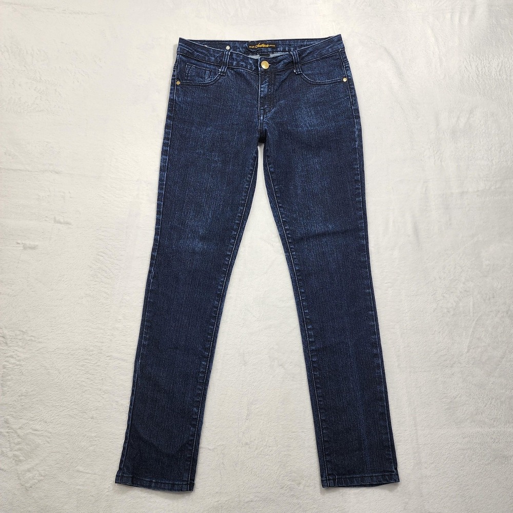 Southpole Jeans Womens 11 Juniors Blue Mid Rise Skinny Stretch Denim Dark Wash